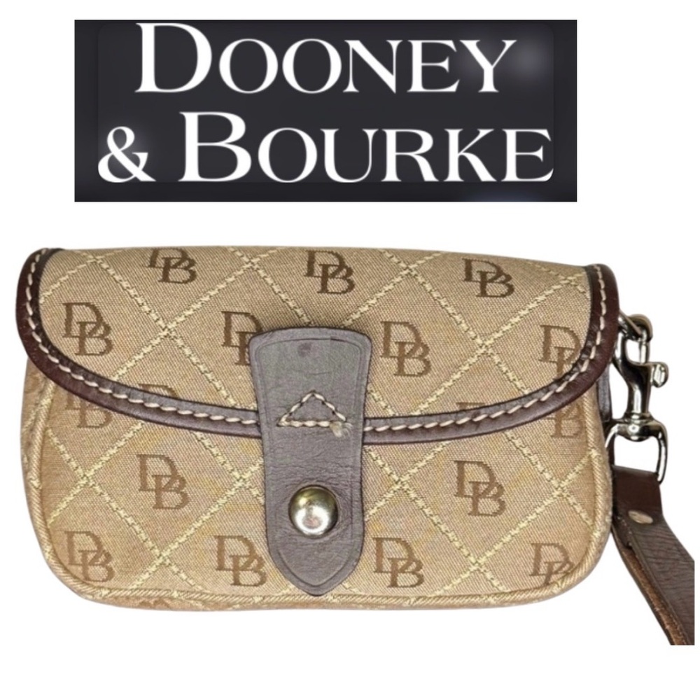 DOONEY & BOURKE Canvas & Leather Wristlet, EUC